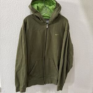 Vintage Nike Hoodie Mens Large Green Y2K Logo Casual Outdoor